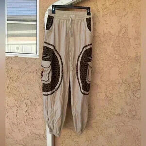 Cotton Hippie Handmade Harem Mushroom Embroidered Bohemian Pants